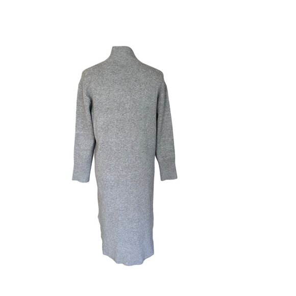 A New Day Midi Gray Sweater Dress Side Slit High Neck Long Sleeve XS NWT - Picture 10 of 12